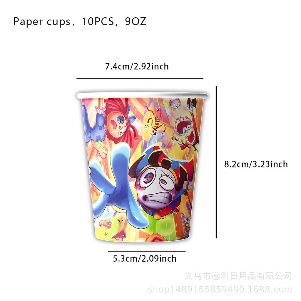 Digital Circus Birthday Party Supplies, Decorations Include Happy Birthday Banner Cake Decorating Cutlery Party