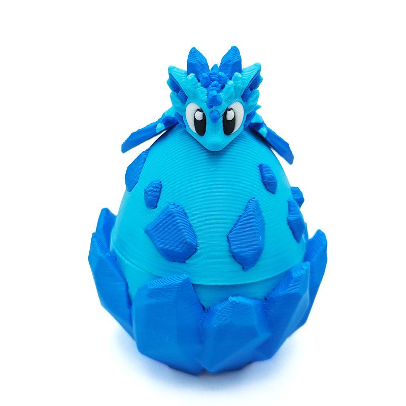 

New 3D Printing Ice Dragon + Egg Craft Toy Set Home Desktop Decoration Children Gifts Ice Dragon Joint Movable Toys
