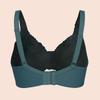 European and American Fresh Dark Green Exquisite Embroidery Underwear Ultra-thin Large Size Full Cup Bra