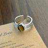 Elegant Vintage Stone Rings Opening Finger Jewelry Delicate Finger Rings Alloy Texture Suitable for Various Occasion