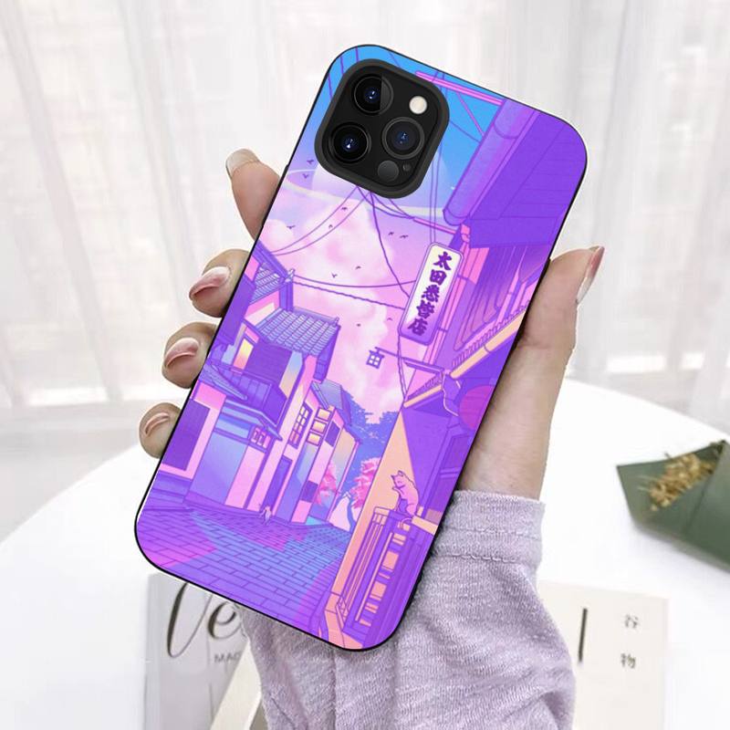 

Чехол для телефона с изображением дома в японском стиле, ручная роспись, для iPhone 11 12 13 Mini Pro Max 8 7 6 6S Plus X 5 SE 2020 XR XS Funda Case 13 Pro Max