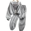 2025 Trendy Women's Plus Size Three-Piece Casual Set: Autumn/Winter Hooded Cardigan with Zipper
