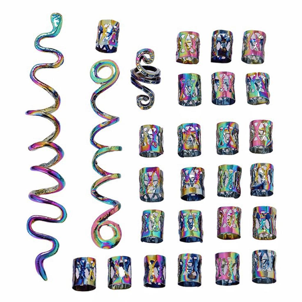 Colorful Celtic Hair Beads Loose Coil Hair Jewelry For Braid Hair Rings Dreadlock Bead Braid Rings Hair Clip Braid Clip