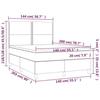 3141699 vidaXL Lit à sommier tapissier avec matelas Noir 140x200 cm Tissu