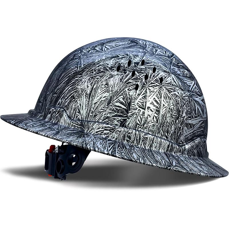 CE Carbon Fiber Wide Brim Safety Helmet with Sun Protection and Anti-Smash Features