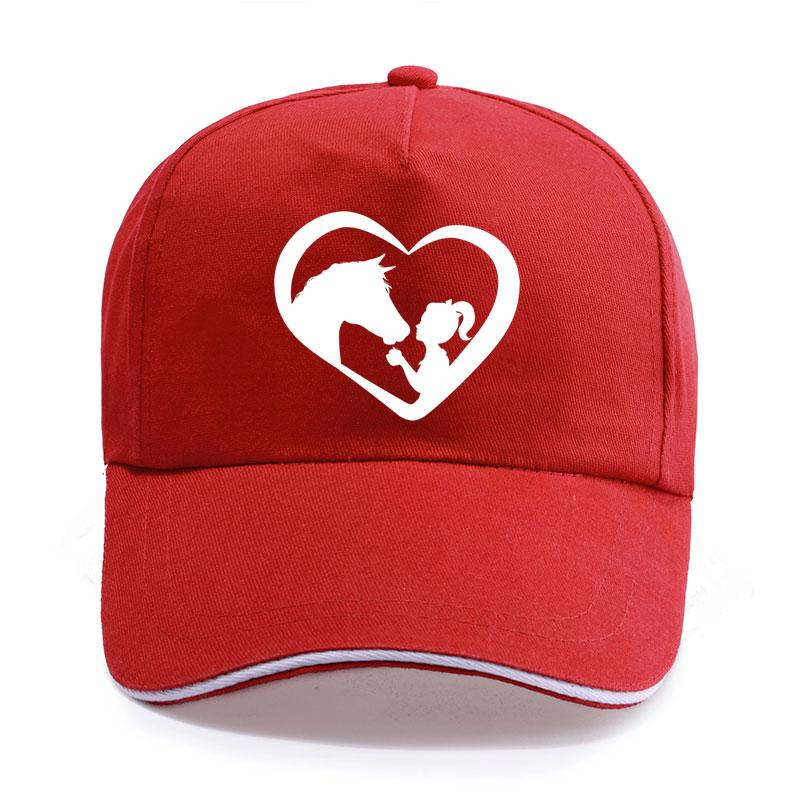 New Summer Horse With Girl Baseball Cap Unisex Women Unisex Cotton Love Animals Hat Snapback Hats Trucker Caps