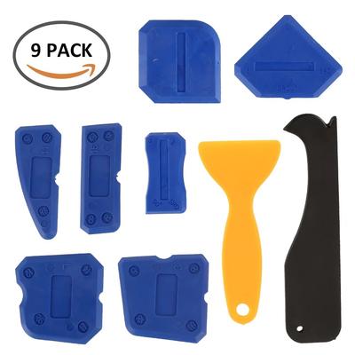 Kit d'outils de calfeutrage 9 pièces Outil de finition pour mastic d'étanchéité Grattoir à joints portable Outil multifonctionnel pour enlever le mastic pour fenêtre, carrelage, évier