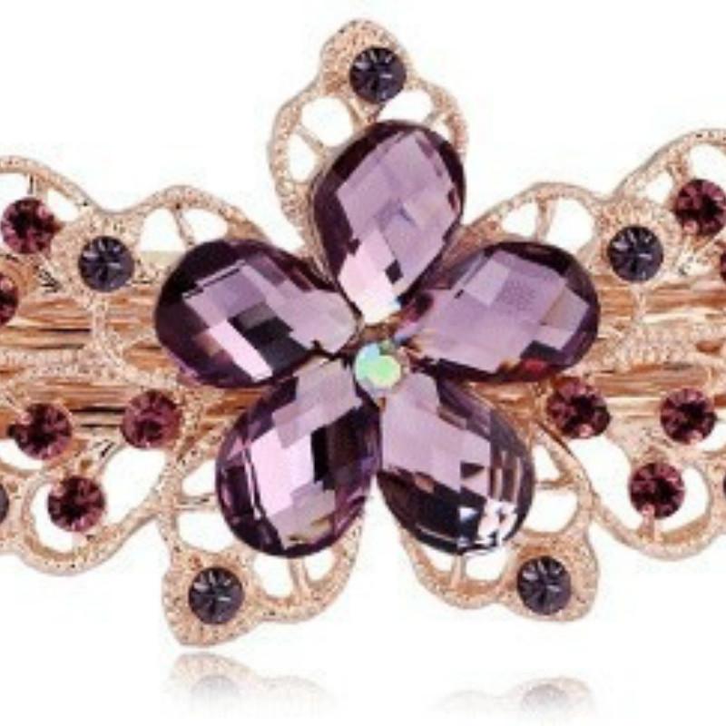 Women Crystal Rhinestone Flower Spring Hair Barrette Clip Hairpin Hair Clip