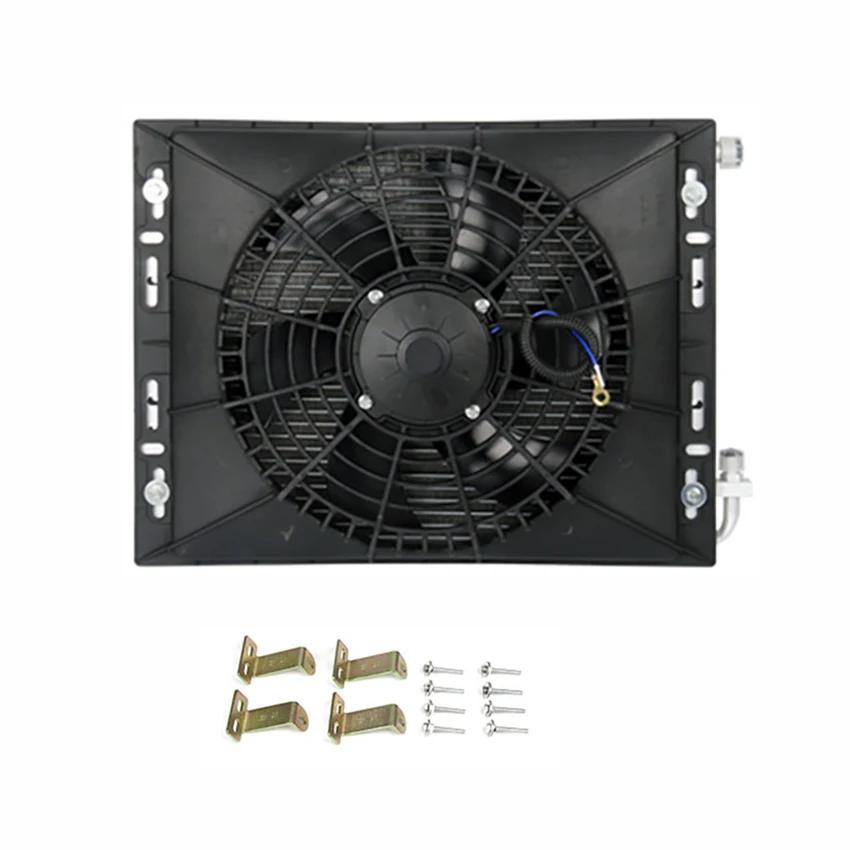 

Universal Condenser Radiator Cooling Fan Set 12V/24V 120W 14 x18 with Protection Net for Car Truck Radiator A/C Conditioner 20 thick blowing 12V