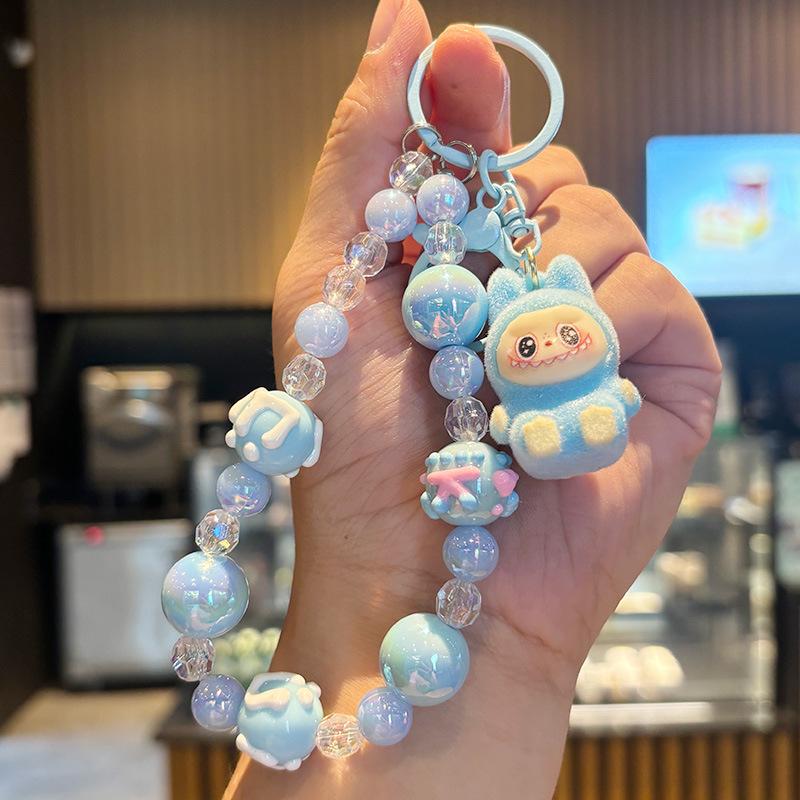 Crystal Oil Labubu Drift Bottle Keychain Pendant Key Chain Boys and Girls Children's Gifts