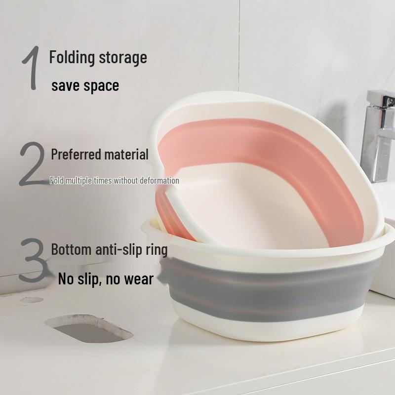 Hordozható Összecsukható Utazó Mosdótál: Kompakt, összenyomható megoldás kollégiumokba, felnőtteknek és mosodába.