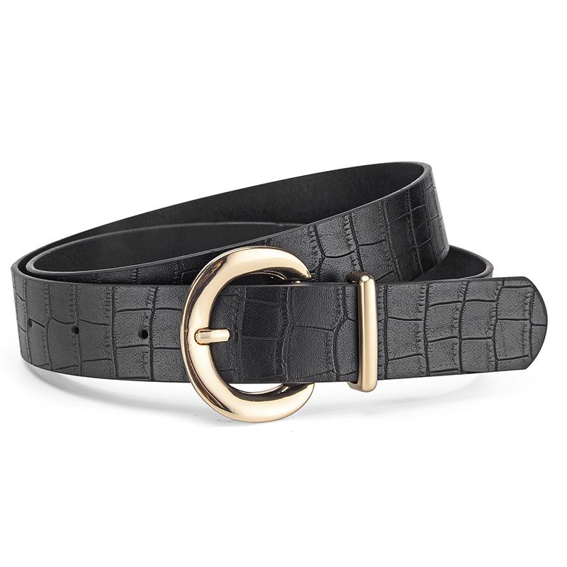 

Модні ремені з візерунком алігатора для жінки Міцні ремені з ПУ із золотистою пряжкою Жіночі ремені для джинсів