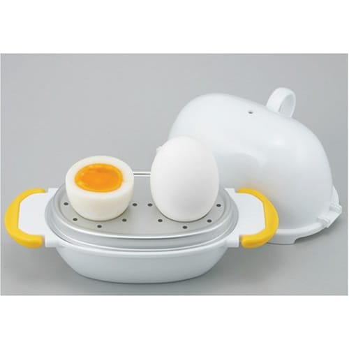 Akebono Sangyo Egg Boiler, 2-Egg Capacity, Approximately 16.8cm Wide X 10.1cm Deep X 10.5cm High, Made In Japan, RE-277, White
