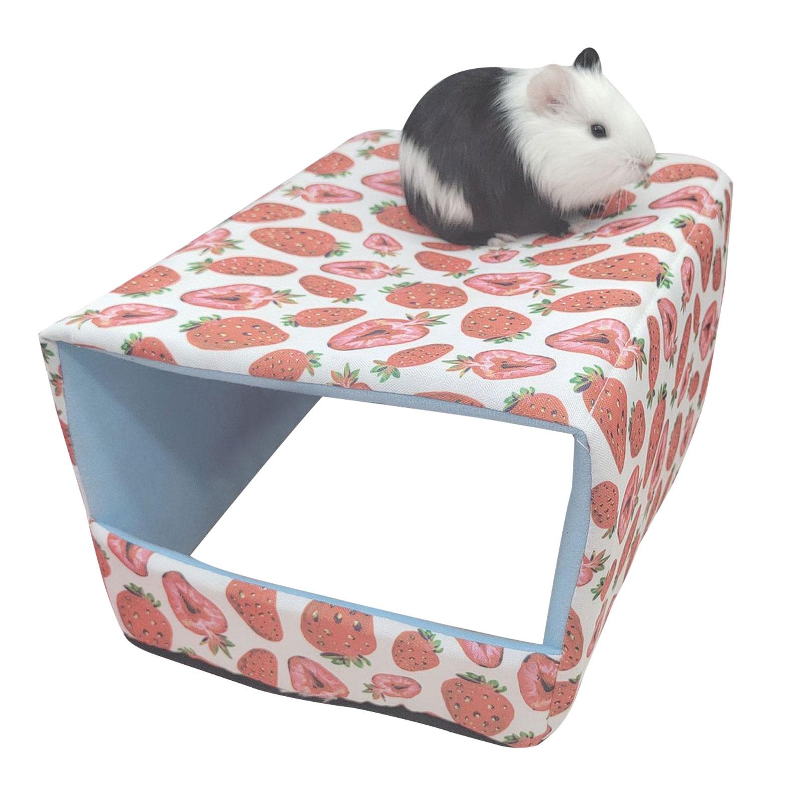 Guinea Pig Warm Bed Small Pet Winter House Bottomless Hideout for Hamster Chinchilla Squirrel Hedgehog Sleeping L
