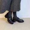 Sheepskin version~ New retro thick-heeled loafers, women's one-pedal round-headed single shoes, genuine leather commuting lazy small leather shoes