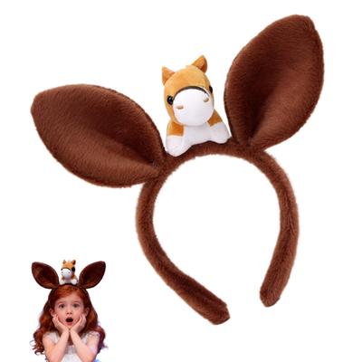 Headbands Funny Cartoon Horse Headband Cute 2026 New Year Headband Plush Pony Mascot Hair Hoop Party Dress-Up Photo Prop