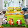 Kids Cartoon Animal Zebra Giraffe Fox Kangaroo King Queen Duvet Cover Boy Girl Rabbit Wildlife Bedding Set Polyester Quilt Cover