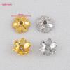 10pcs 15pcs 20pcs 18K Gold Plated Leaf Flower Bead Caps Bracelet Necklace Crafts Round Bead Cap DIY Jewelry Making Accessories
