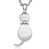 Brearley Gear Ribbon Cat Necklace, Surgical Stainless Steel, Hypoallergenic, Cat Box Set, Women's Gift