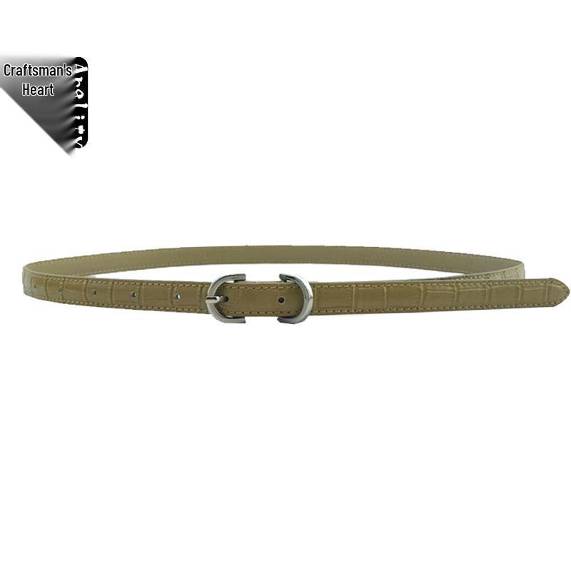 

Женский ремень из тисненой коровьей кожи - Пряжка с двойным кольцом, Универсальный для брюк и юбок, Стиль осень/зима