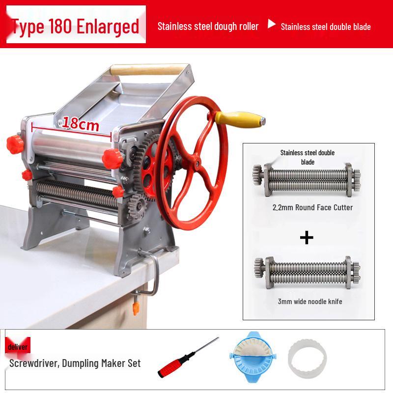 Dough Roller: Multifunctional Hand-Crank Rolling Pin for Dumpling & Wonton Wrappers, Old-Fashioned Manual Noodle Maker