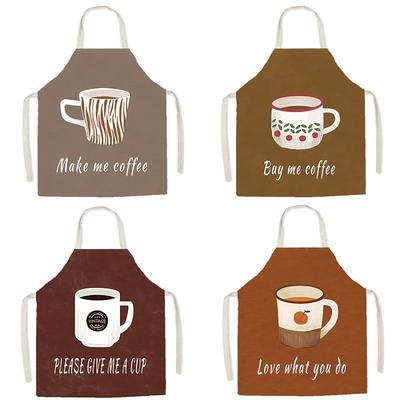 Retro Maillard-Style Home Vintage Apron Linen Waisted Kitchen Adult Sleeveless Halter Art Fashion Apron