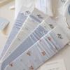 Japanese Style Light Blue Bow Bear Mid-Calf Girly Cotton Socks, Thin Soft Spring/Summer Fashion