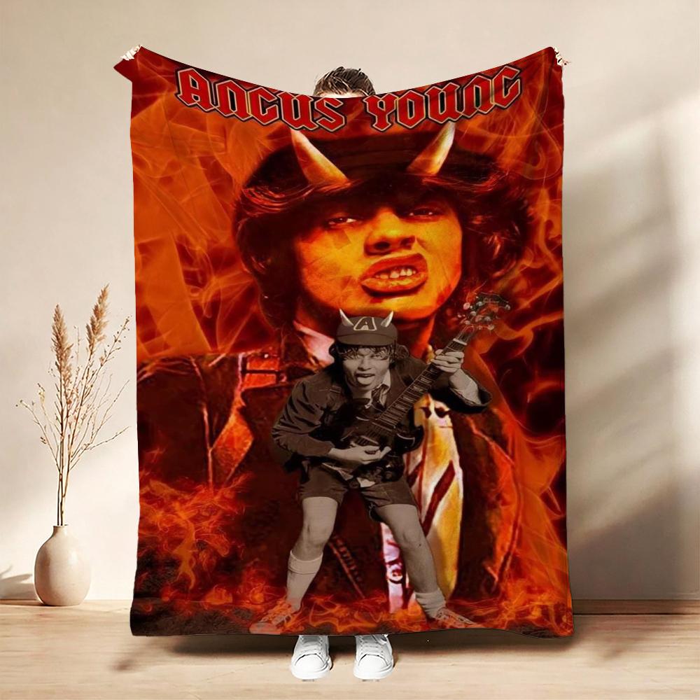 Angus Young Rock Guitar Blanket Camping Trip Soft And Comfortable Office Rest Blanket Bedroom Outdoor Plush Blanket