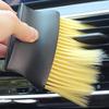 Dual Head Car Upholstery Brush, Soft Yellow and Stiff Black Bristles for Air Conditioning, Dashboard, Buttons, No Power Required, Car Cleaning Tool