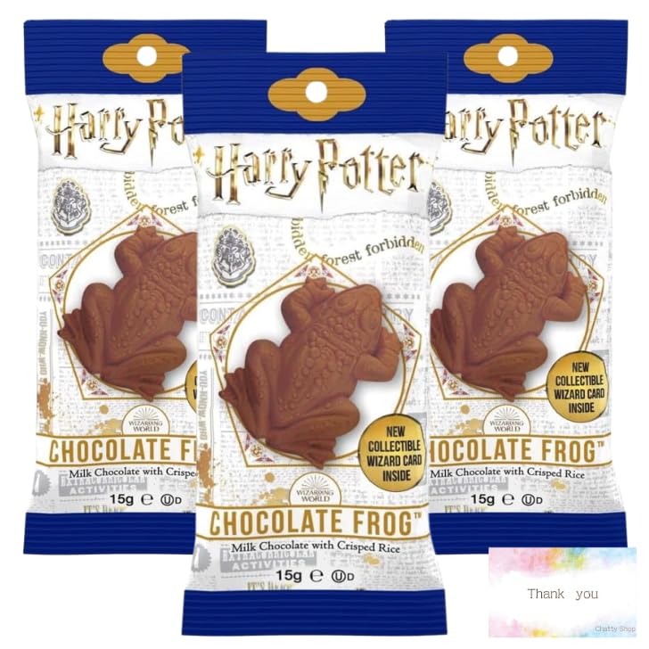 

[Набор из 3 штук] Шоколадная лягушка Гарри Поттера 15 г с оригинальной карточкой с посланием