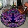 800g/m² Crystal Velvet Home Round Meditation Carpet for Living Room,Playroom,Bedroom,Yoga Mat,Balcony,Travel Floor Mat