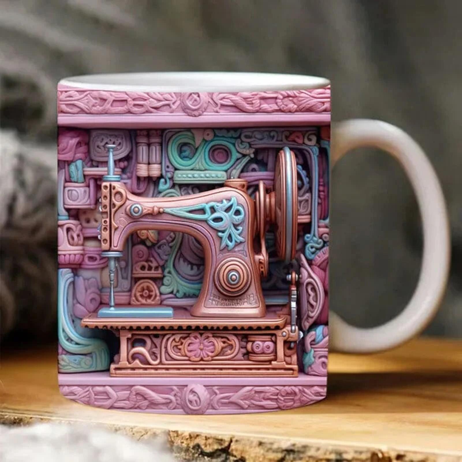 

Cool Style 3D Sewing Ceramics Mug Personalized Fashionable Tea Coffee Cup New Year Valentine s Day Gift A