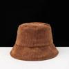 Retro Simple Unisex Fashion Solid Color Soft Corduroy Bucket Hat Sun Hats Autumn Winter Women Hat