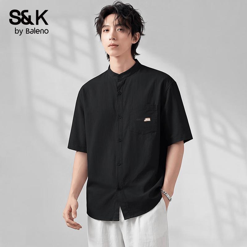 Baleno S&K Series Men s Henley Collar Short-Sleeve Shirt XL