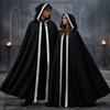 Unisex Halloween Hooded Cloak Medieval Vampire Pirate Robe LARP Cosplay Costume Stage Performance