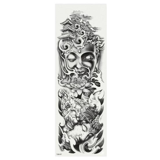 Full Arm Temporary Fake Tattoo Men Women Body Art Decal Water Transfer Sticker