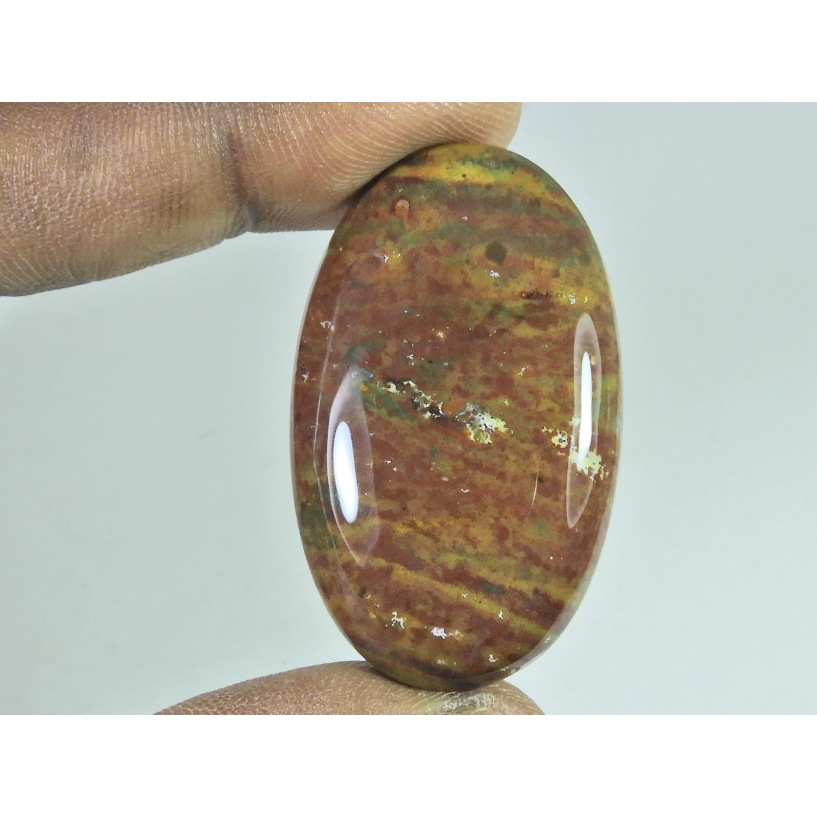 27X44X07MM Natural Bloodstone Oval Cabochon Loose Gemstone 76Cts. B-348