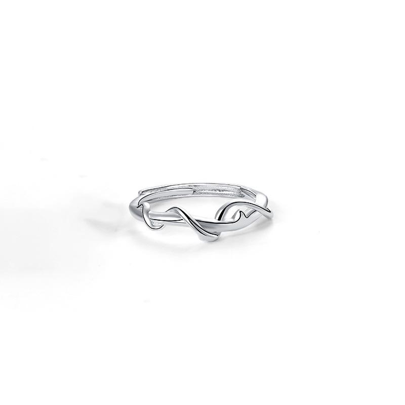 

Acacia Vine Sterling Silver Couple Rings: Unique Open Wedding Bands for Men and Women, Perfect for Christmas Gifts. 925 Sterling Silver