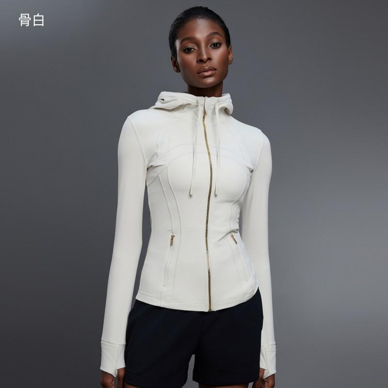 Womens Slim Fit Hooded Zip-Up Jacket Yoga Running Gym Workout Fall Athletic Top DA204-2