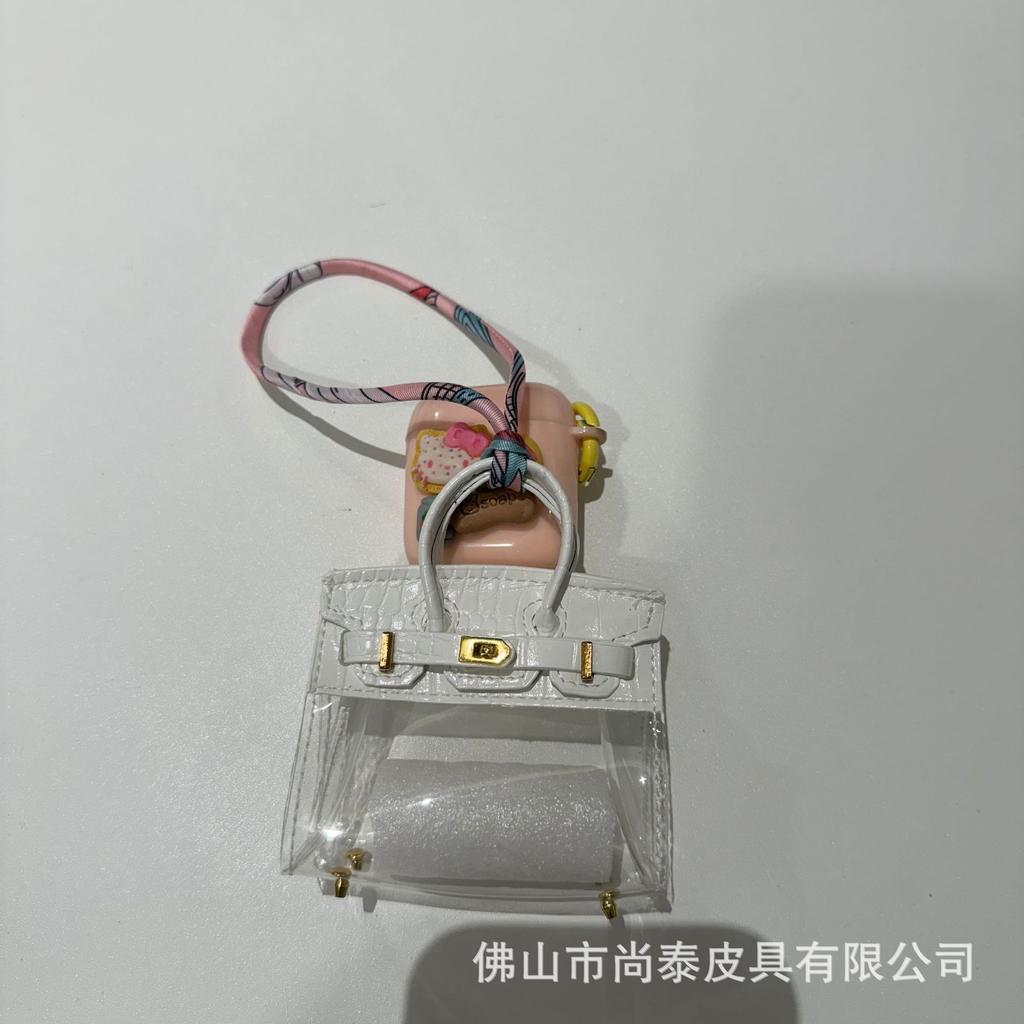 Internet-Prominente Damen Auto Schlüssel Tasche Mini Transparente Tasche Anhänger Exquisit Hochwertige Kopfhörer Tasche Roter Umschlag Auto Anhänger