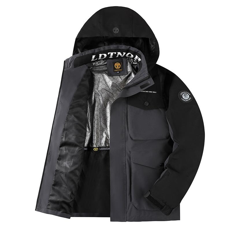 Men's Hooded Military Jacket Casual Windbreaker Bomber Lightweight Jackets Hoodies Coat with Multi Pockets Zip Front Cargo Army Windbreaker for Men