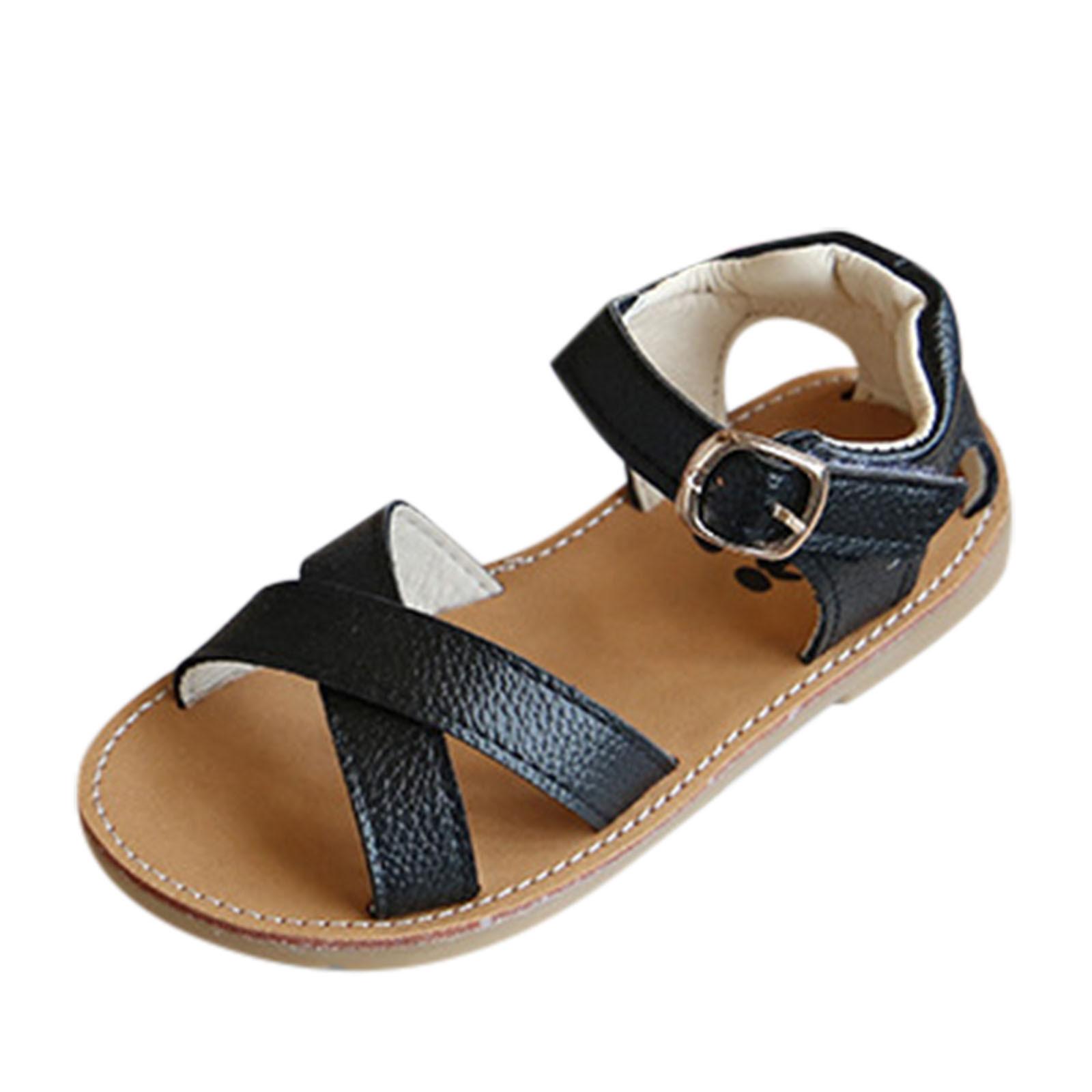 

Сандалии из твердой резины для маленьких девочек, нескользящая обувь, сандалии с перекрестием 30 чёрный