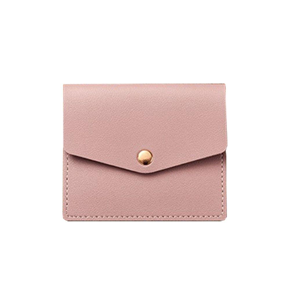 Solid Color Thin Envelope Card Bag Wallet Snap Button Coin Purse Retro Mini Wallet Women