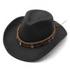 Western cowboy hat American retro big brim top hat Shade sun protection hat Outdoor hiking hat Jazz hat