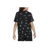 Nike Kids All Over Print Fitted Crew Neck Short Sleeve T-Shirt Kids Tops Black FD3968-010