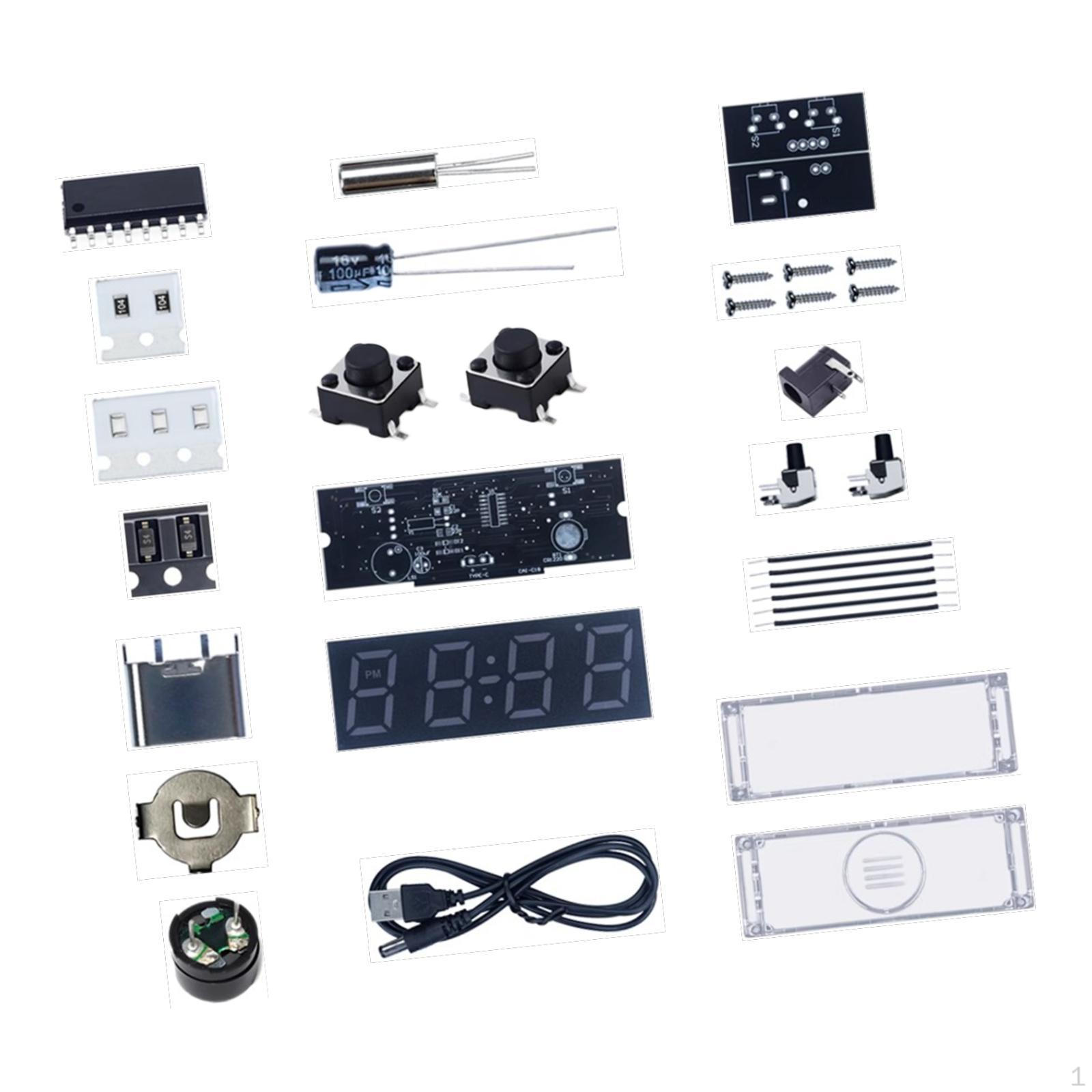 

DIY комплект цифровых часов электронный будильник паяльный проект сварка сборка температура with cover