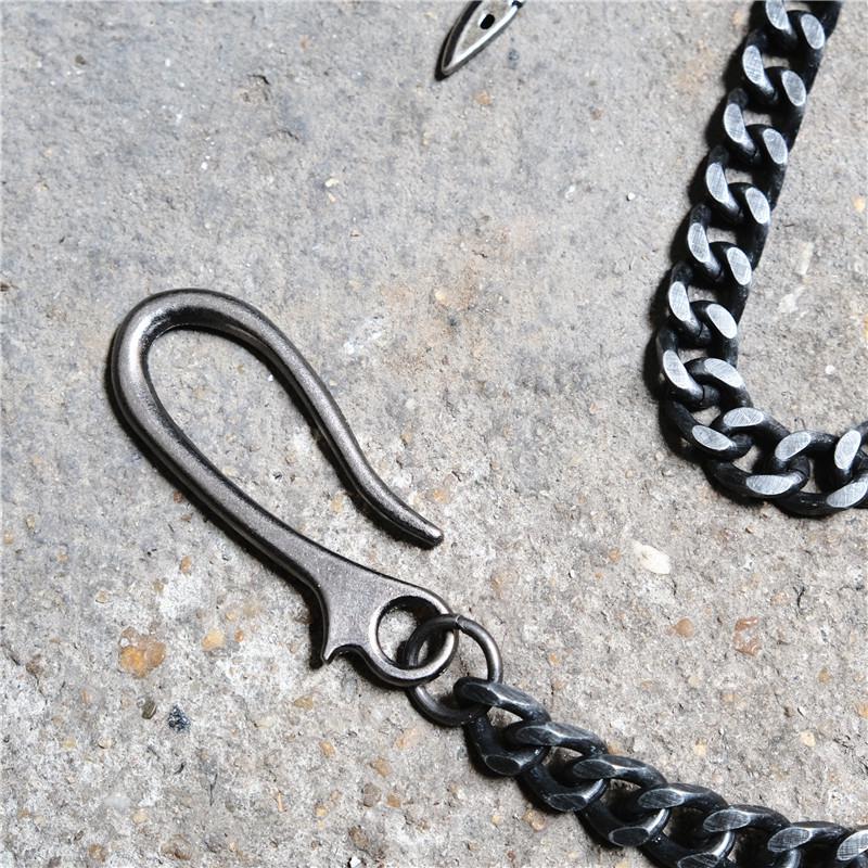 Retro Metal Skull U-Hook Pant Chain with Sword Accent