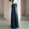 European & American Plus Size Gradient Denim Slimming Skirt - Trendy Autumn/Winter Women's Street Fashion
