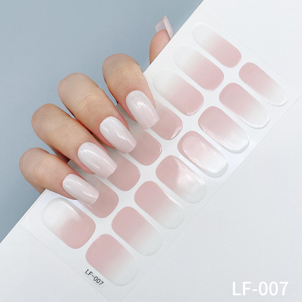 LF No-Bake Waterproof Gel Nail Stickers - Solid, Glitter, Color Block, Gradient Full Cover