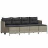 VidaXL Garden Lounge Set 5 Pcs with Light Grey Cushions Wicker, Outdoor Sofa Set, Garden Furniture, 3261538